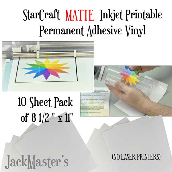StarCraft Matte InkJet Printable Adhesive Vinyl Jack Master's