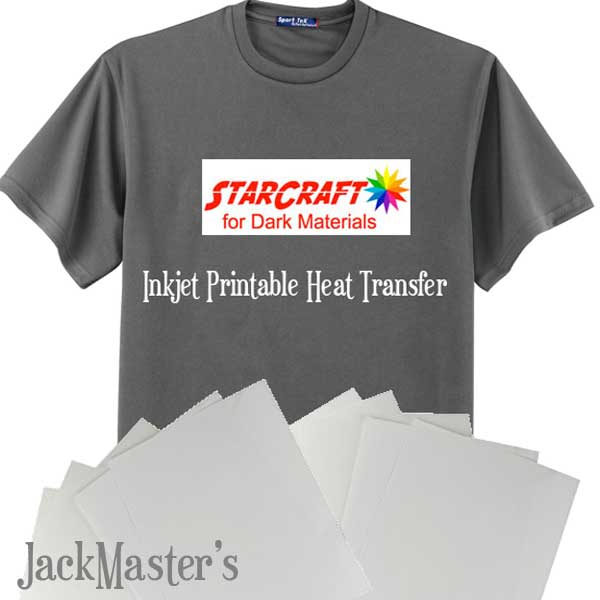 Transfer Master 20 Sheets Printable Heat Transfer Paper Iron-On Transfers Paper for Dark + Light Fabric T-shirts 8.5 inch x 11 inch Inkjet + Laser