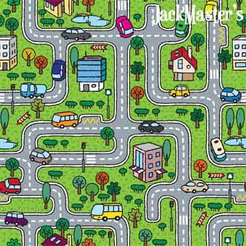 TOY CAR MAP PRINTED PATTERN ADHESIVE VINYL | Jack Master's